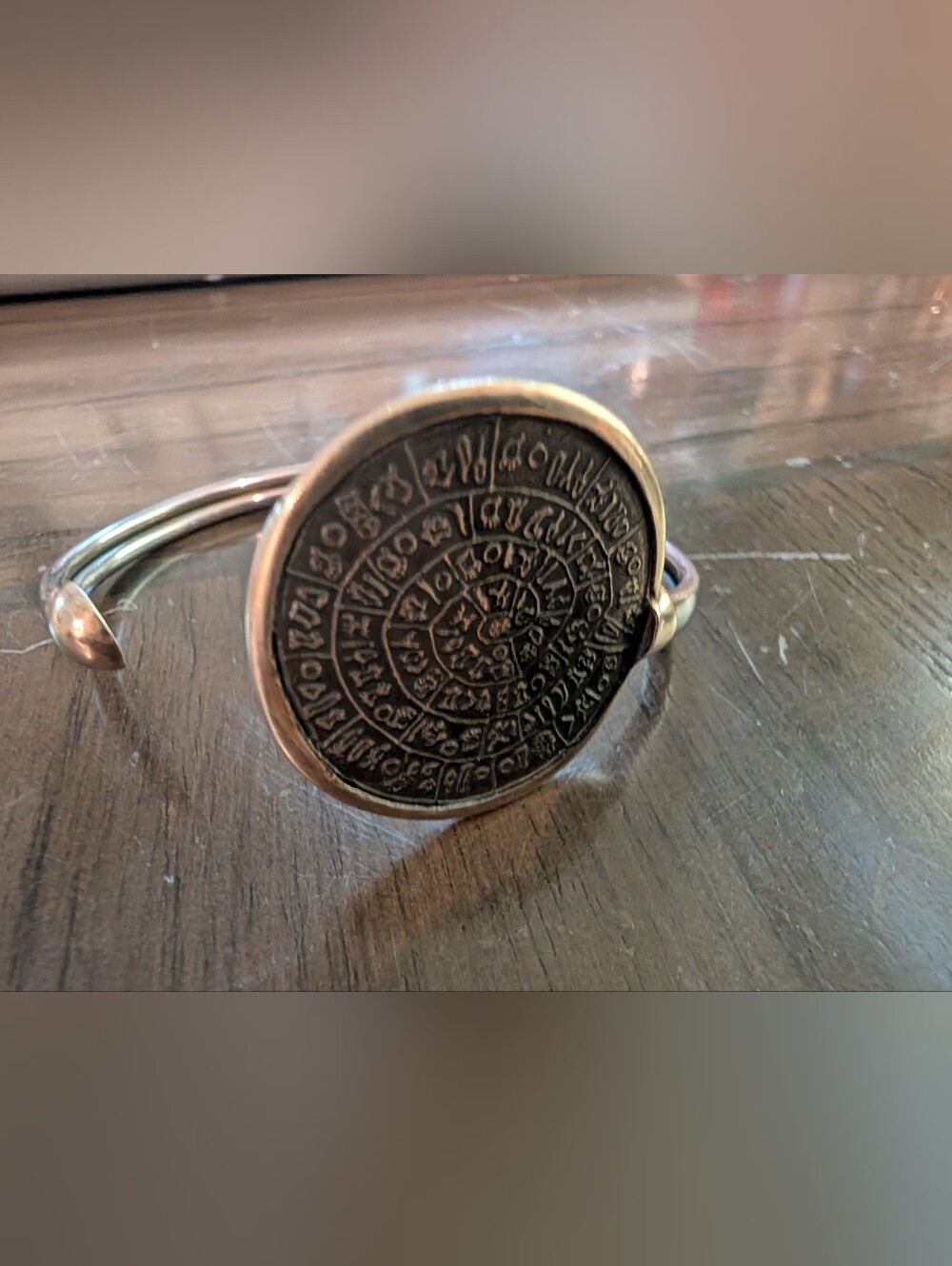 Phaistos Disk Cuff Bracelet